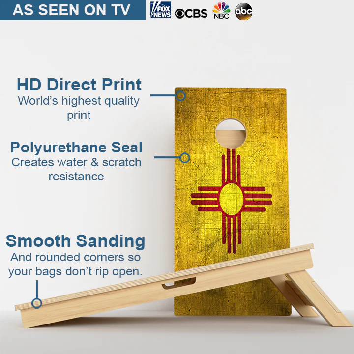 New Mexico Flag Professional Cornhole Boards - Image 3