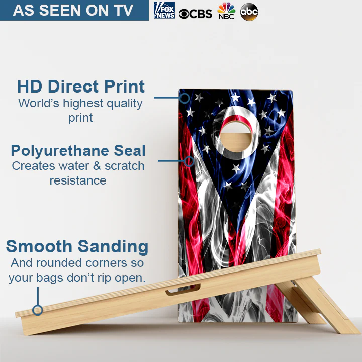 Ohio Flag Professional Cornhole Boards - Image 3