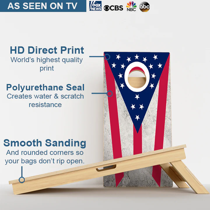 Ohio Flag Professional Cornhole Boards - Image 3