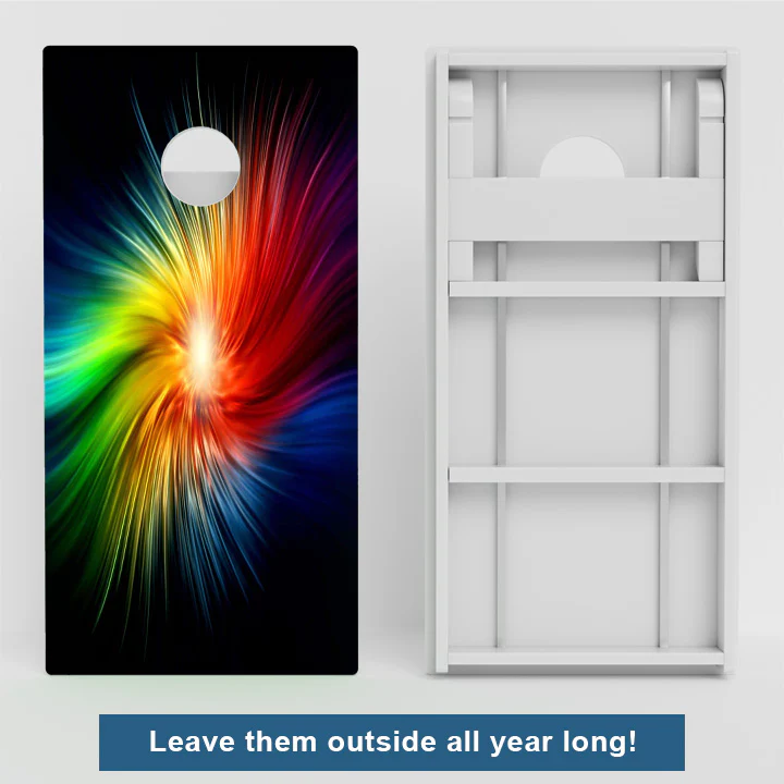 Rainbow Swirl Weather Proof Cornhole Boards - Image 2