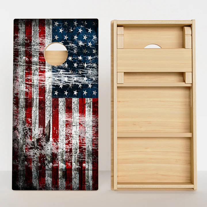 Rustic American Flag Professional Cornhole Boards - Image 2