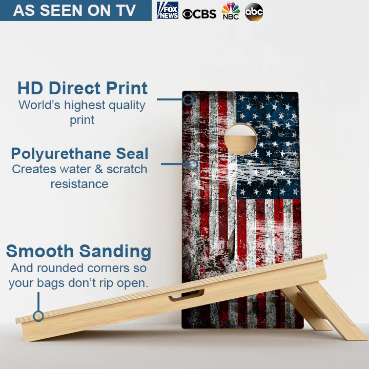 Rustic American Flag Professional Cornhole Boards - Image 3
