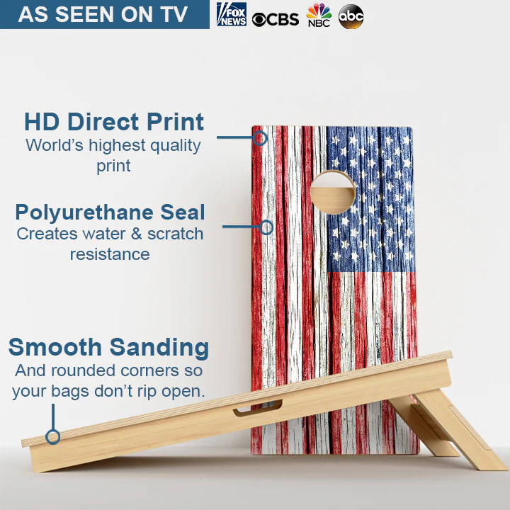 Rustic Wood American Flag Professional Cornhole Boards - Image 3