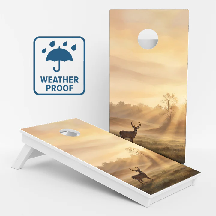 Sunrise Deer Weather Proof Cornhole Boards