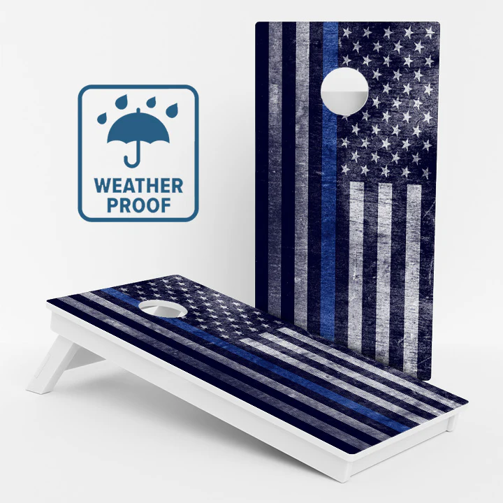 Thin Blue Line Flag Weather Proof Cornhole Boards