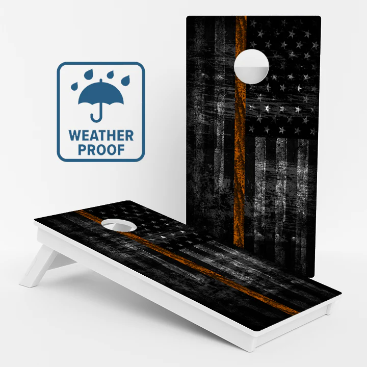 Thin Orange Line Flag Weather Proof Cornhole Boards
