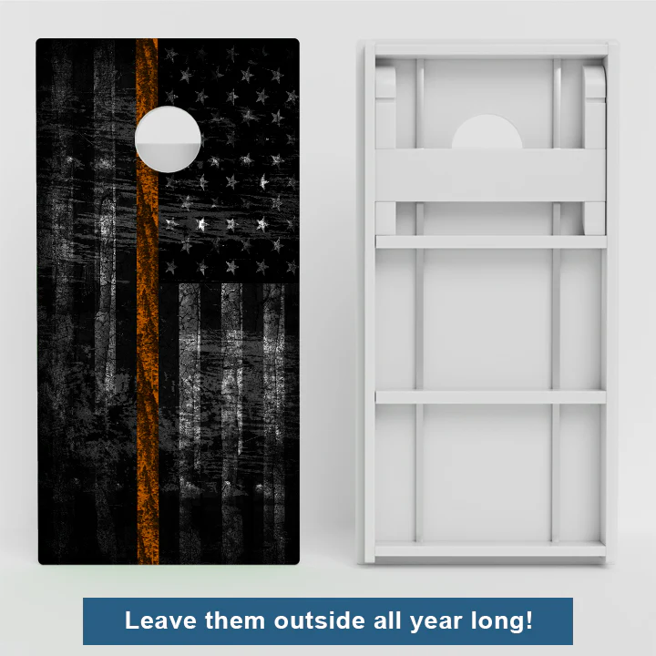 Thin Orange Line Flag Weather Proof Cornhole Boards - Image 2