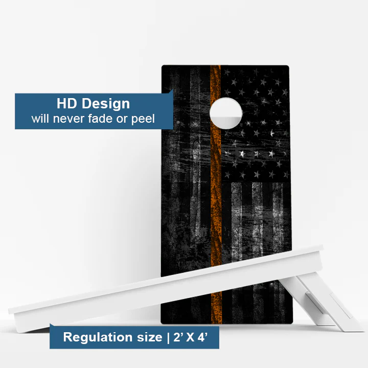Thin Orange Line Flag Weather Proof Cornhole Boards - Image 3