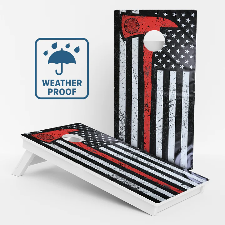 Thin Red Line Axe Weather Proof Cornhole Boards