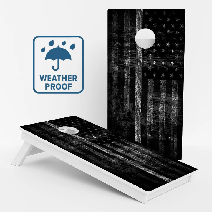 Thin White Line Flag Weather Proof Cornhole Boards