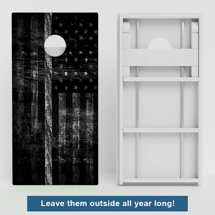 Thin White Line Flag Weather Proof Cornhole Boards - Image 2