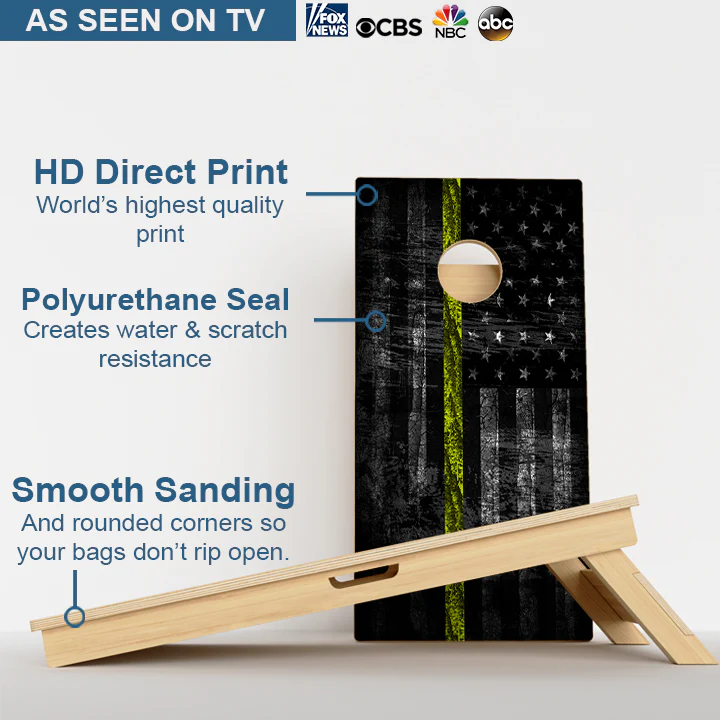 Thin Yellow Line Dispatch Flag Professional Cornhole Boards - Image 3
