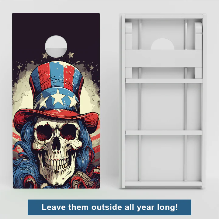 Uncle Same Skull Weather Proof Cornhole Boards - Image 2