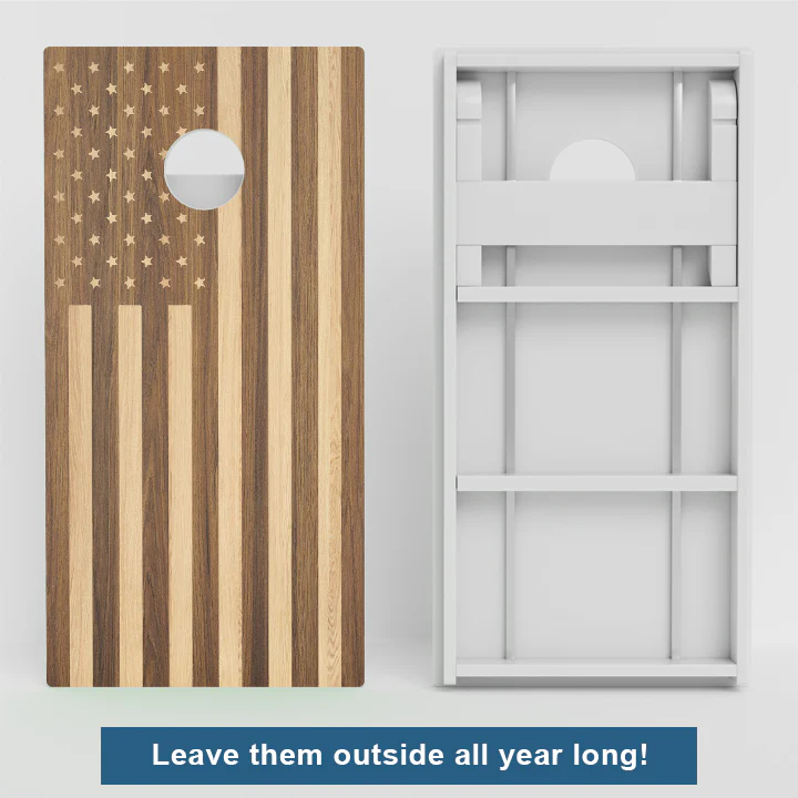 Wood American Flag Weather Proof Cornhole Boards - Image 2