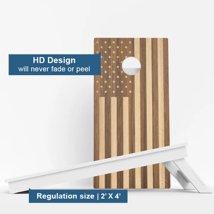 Wood American Flag Weather Proof Cornhole Boards - Image 3