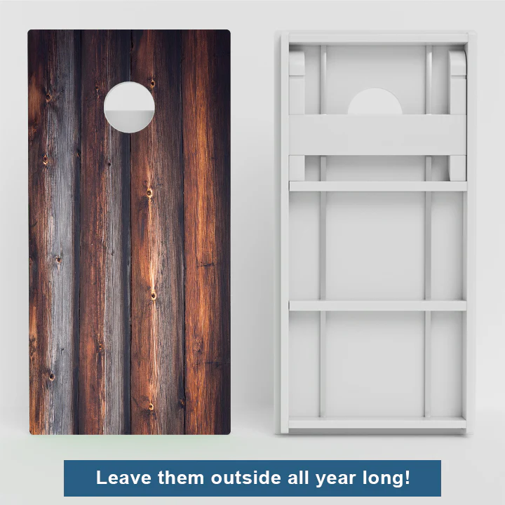 Wood Grain Weather Proof Cornhole Boards - Image 2