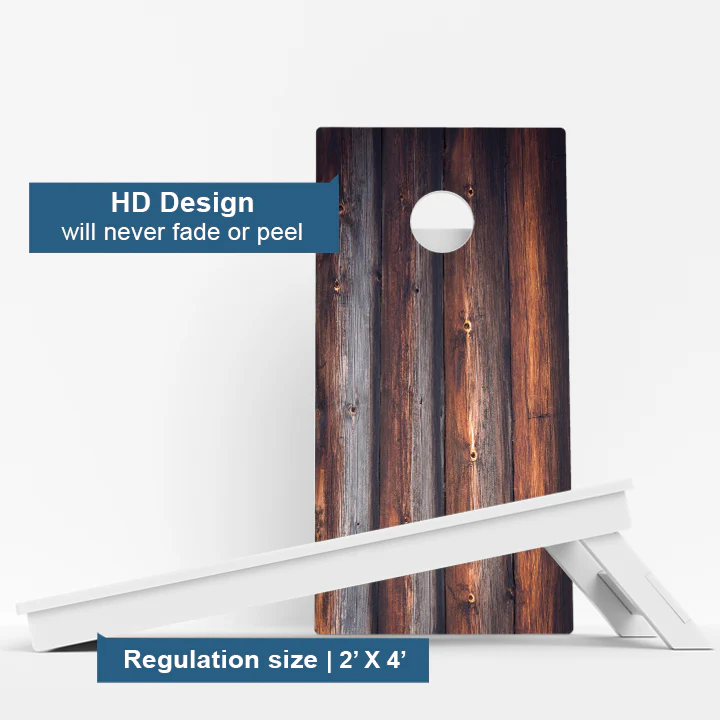 Wood Grain Weather Proof Cornhole Boards - Image 3