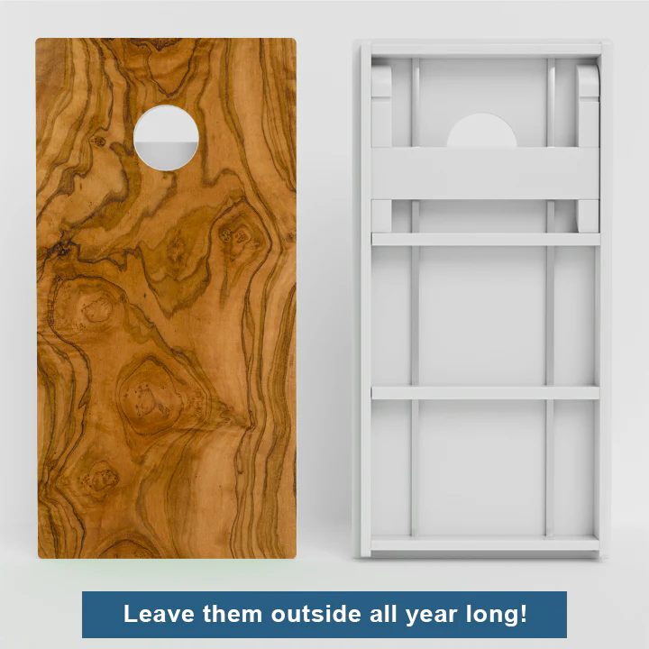 Wood Grain Weather Proof Cornhole Boards - Image 2