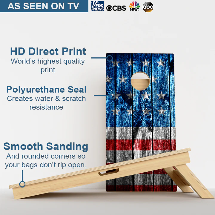 Wooden Panel American Flag Professional Cornhole Boards - Image 3